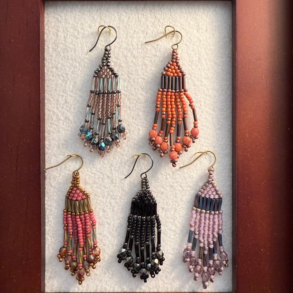 Beginner Bead Weaving Class: Brick Stitch Fringe Earrings, August 6, 11:30 - 1:30
