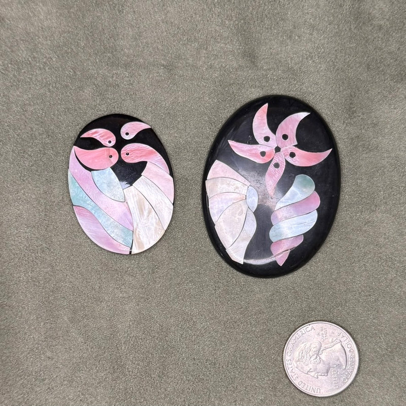 Philippine Cabochons Shell Block Tropical Shape Inlay Set 6-10-01