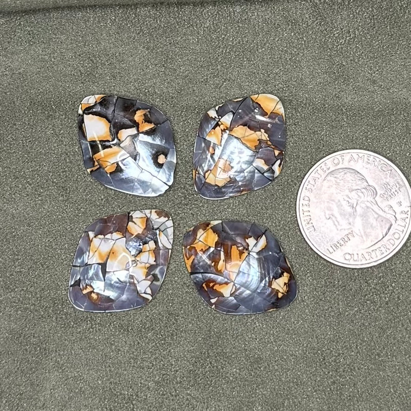 close up of cabochons