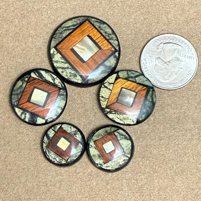 close up of cabochons