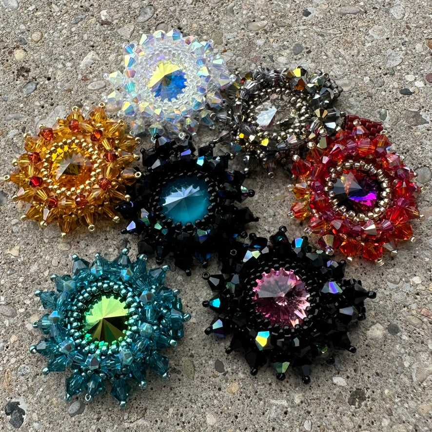 Intermediate Bead Weaving Class: Rivoli Pendant, December 18, 11:30 - 1:30