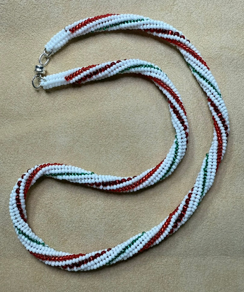 Class: Intermediate Beadweaving - Candy Cane Herringbone Necklace, December 9, 11:30 - 1:30