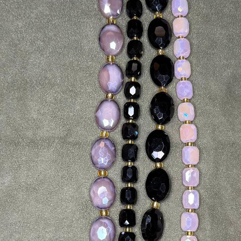 close up of crystal beads