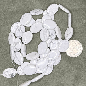 6-17-12 Howlite 18mm x 12mm Oval  15"