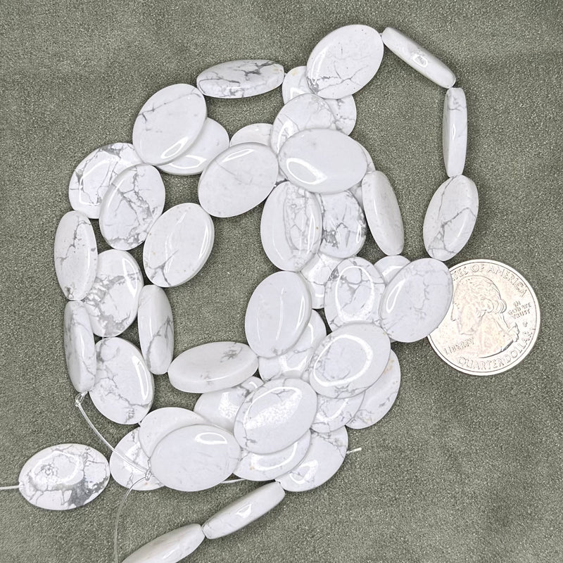 6-17-12 Howlite 18mm x 12mm Oval  15"