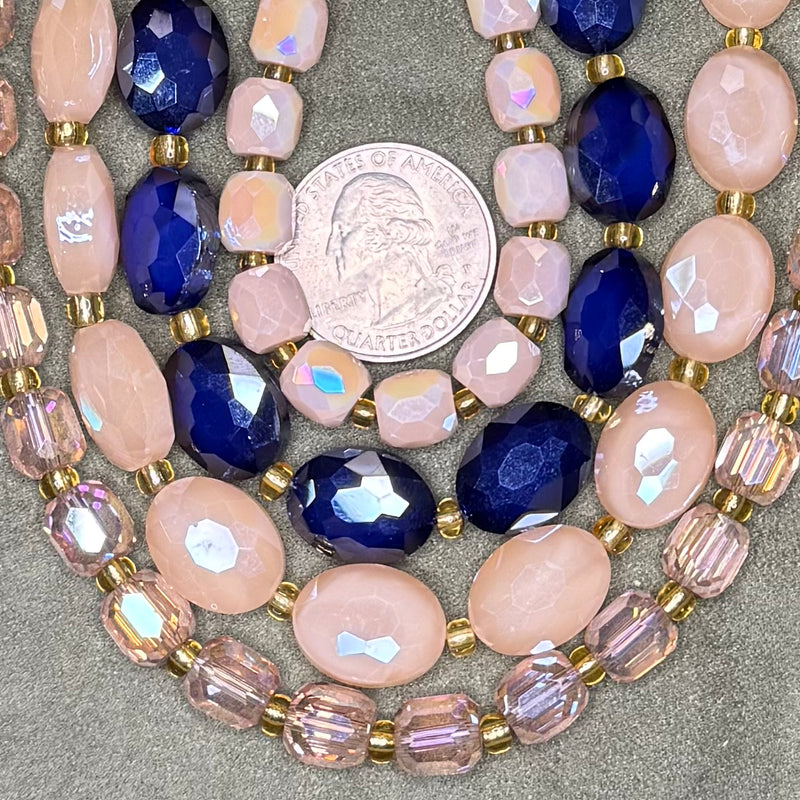 6-17-03 Crystal Strand Mix Set of Four 8" strands