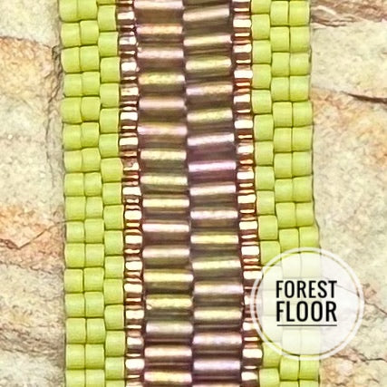 close up of a section of the bracelet that this kit makes in the kit color Forest Floor