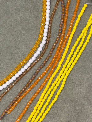 close up of bead strands