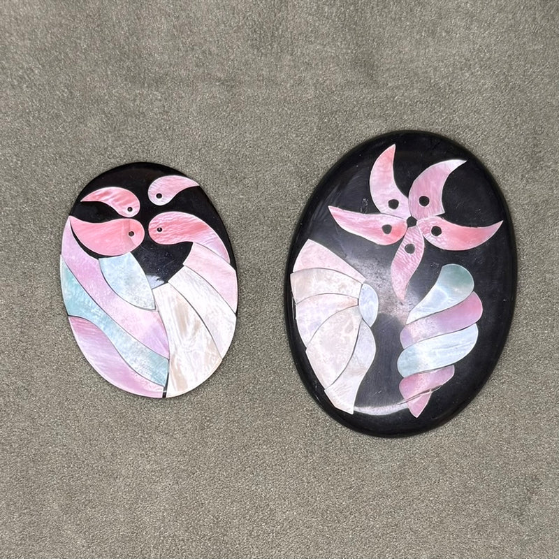 Philippine Cabochons Shell Block Tropical Shape Inlay Set 6-10-01