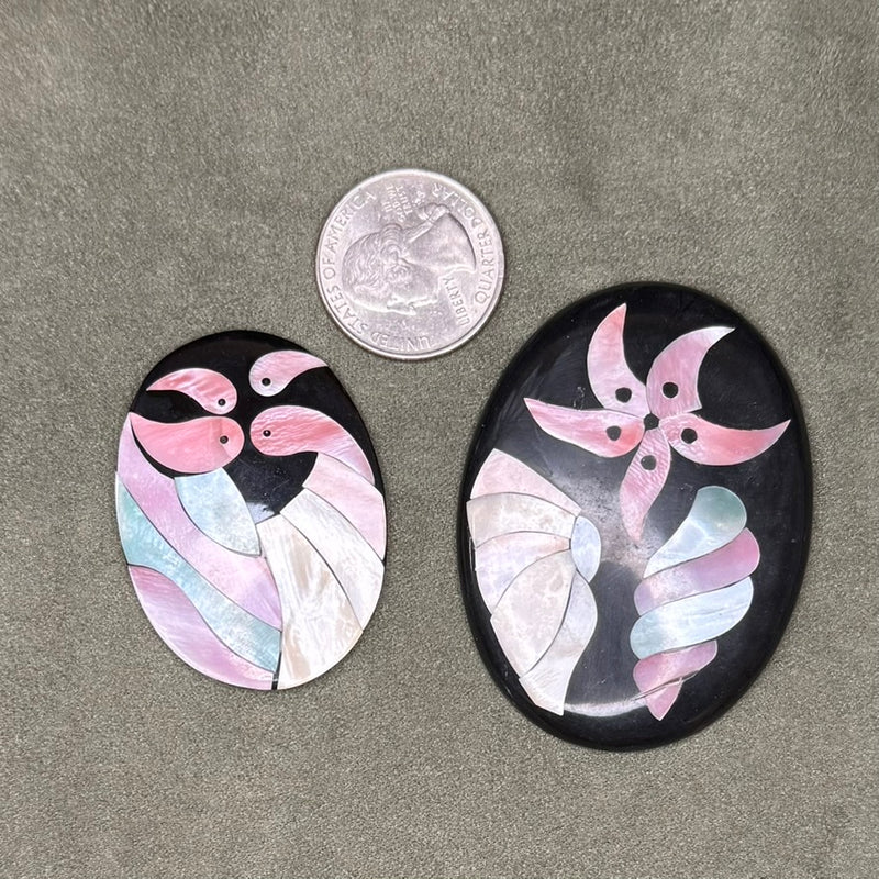 Philippine Cabochons Shell Block Tropical Shape Inlay Set 6-10-01